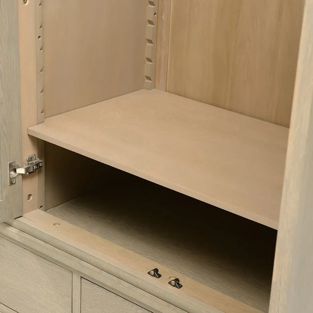 Triple Wardrobe with Drawers - Brown, Oak