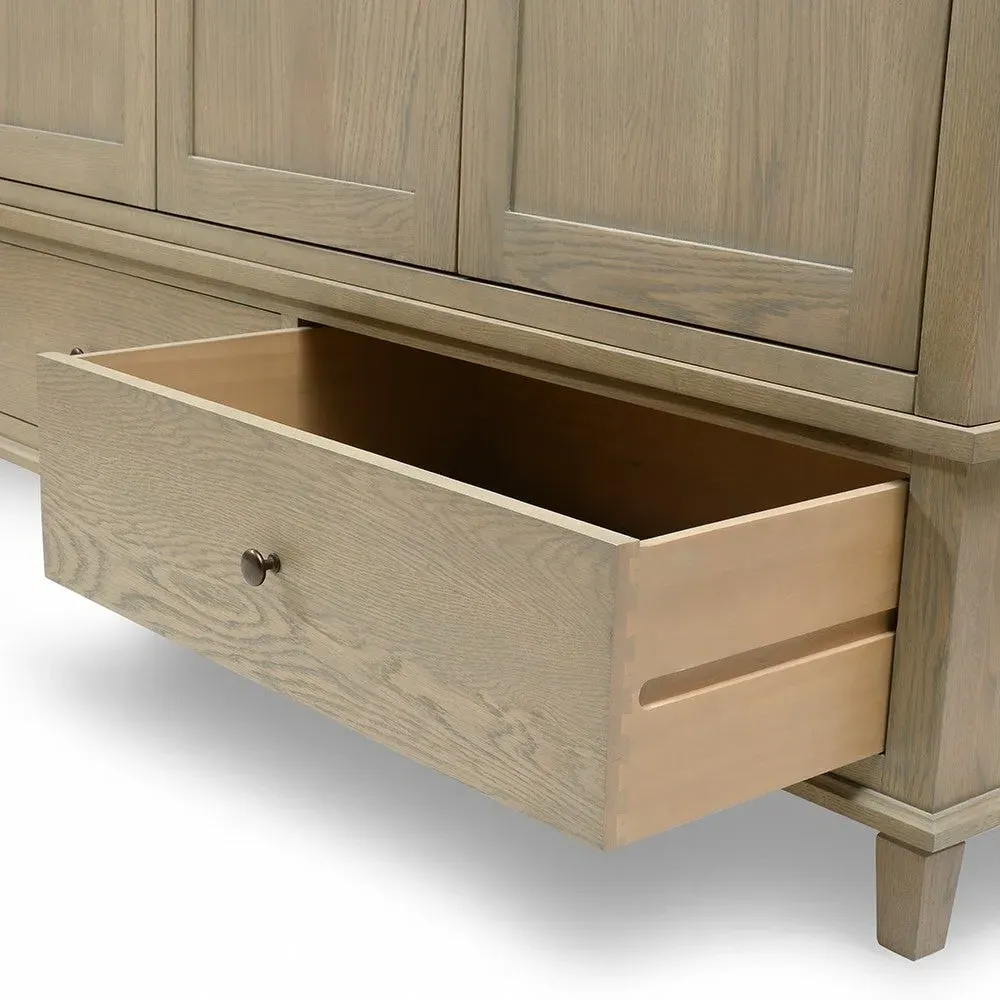 Triple Wardrobe with Drawers - Brown, Oak
