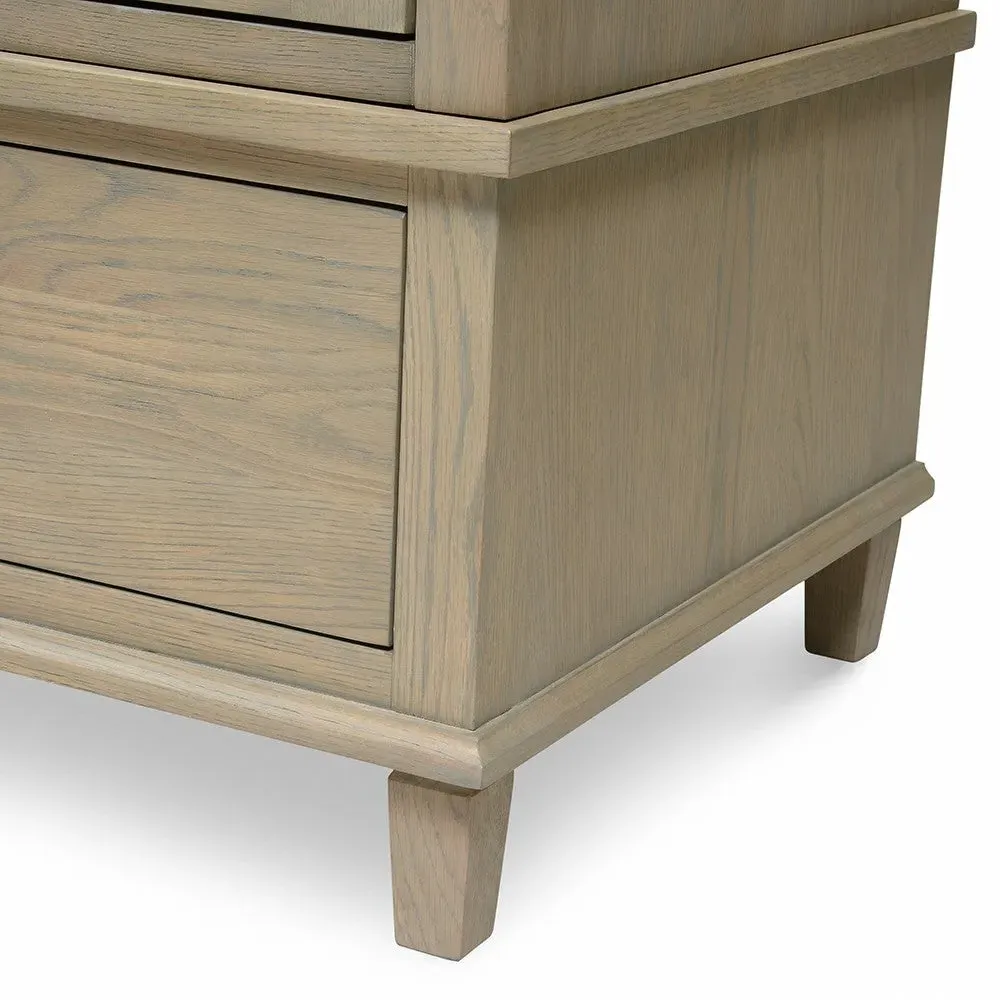 Triple Wardrobe with Drawers - Brown, Oak