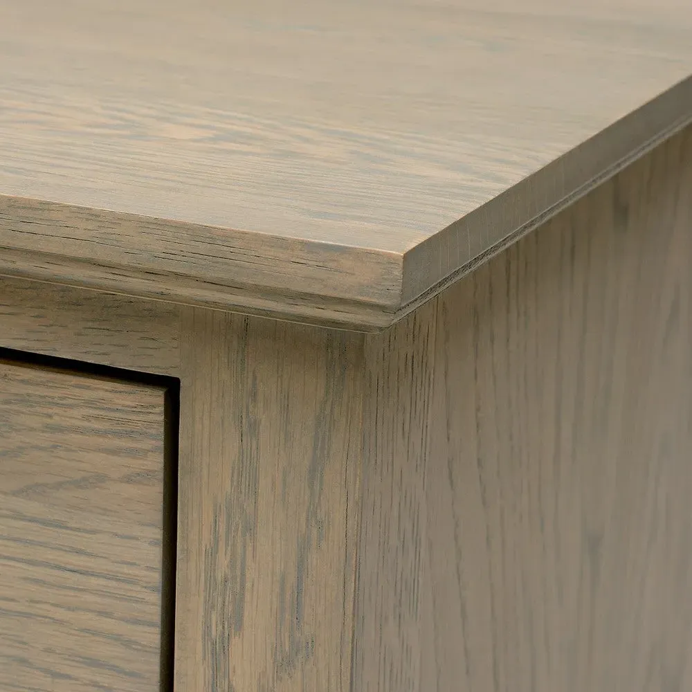 Wide 2 Drawer Bedside Table - Brown, Oak