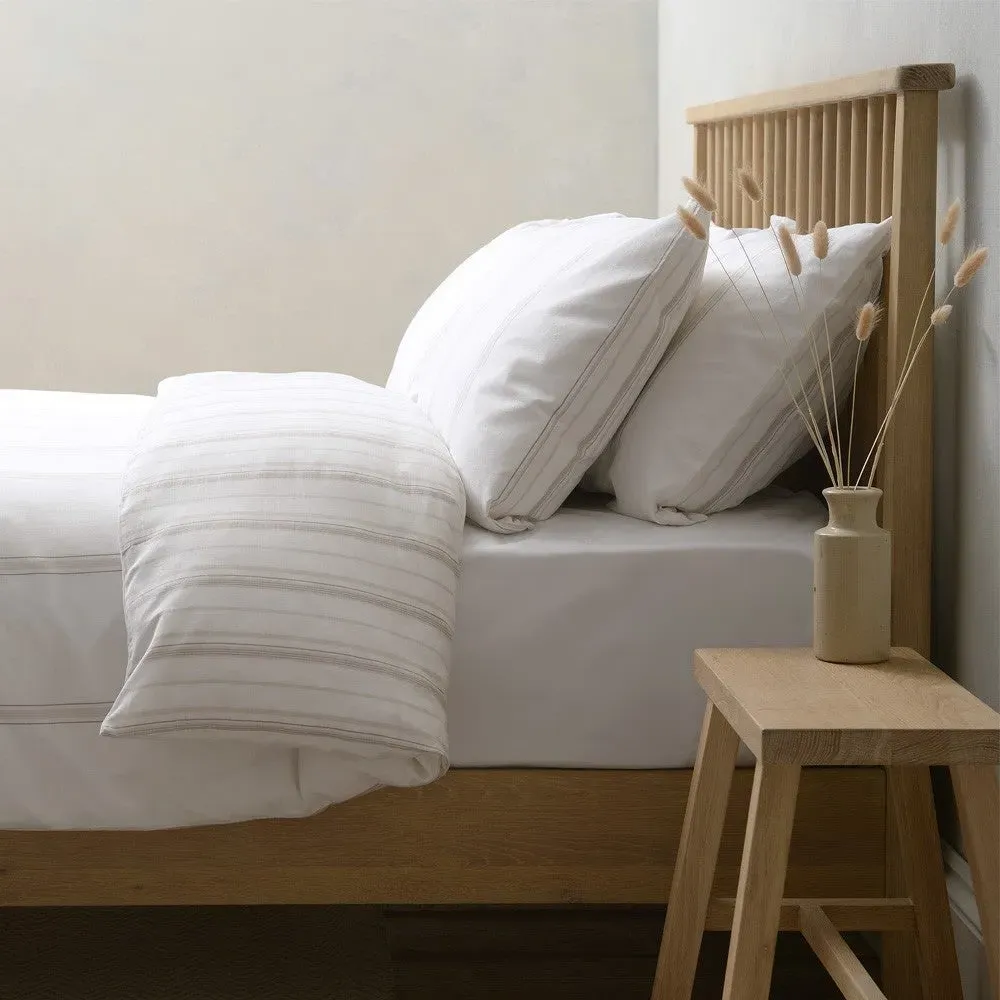Natural Double Duvet Cover Set - Cotton