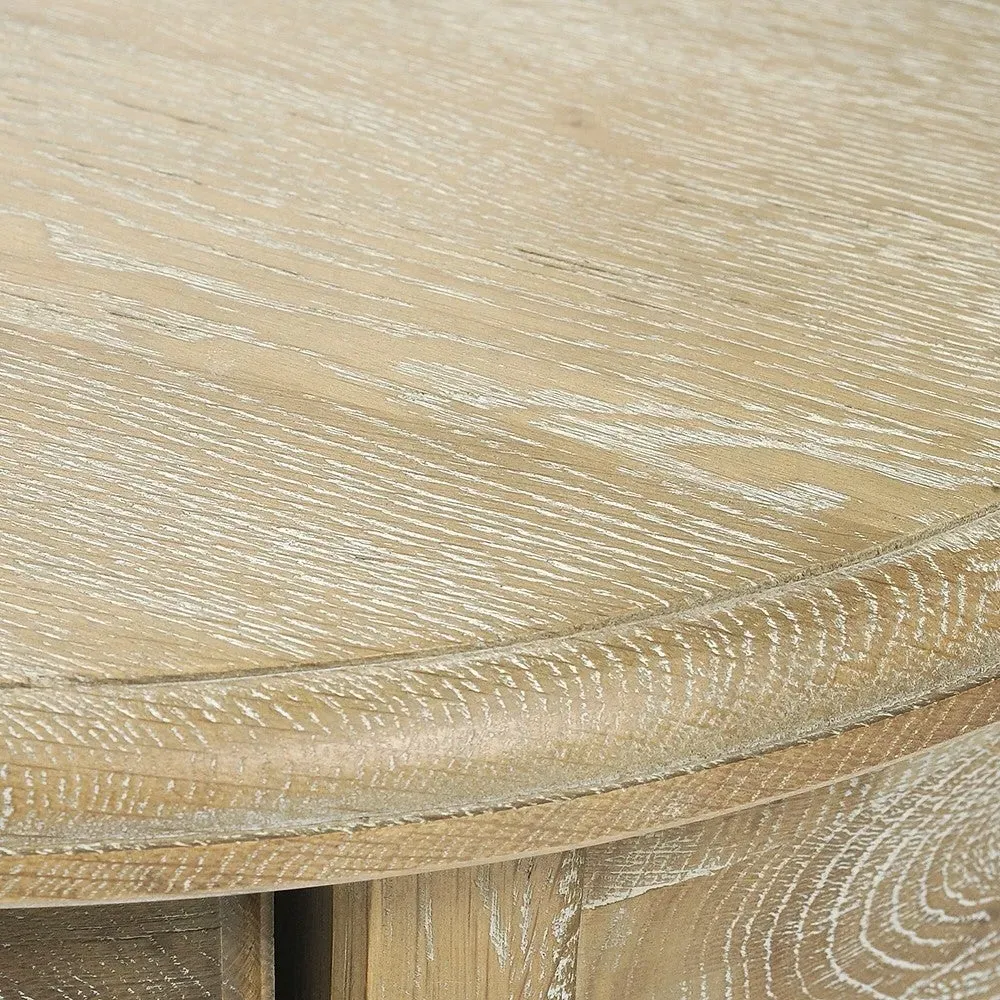 1 Drawer Bedside Table with Shelf - Limewash, Oak