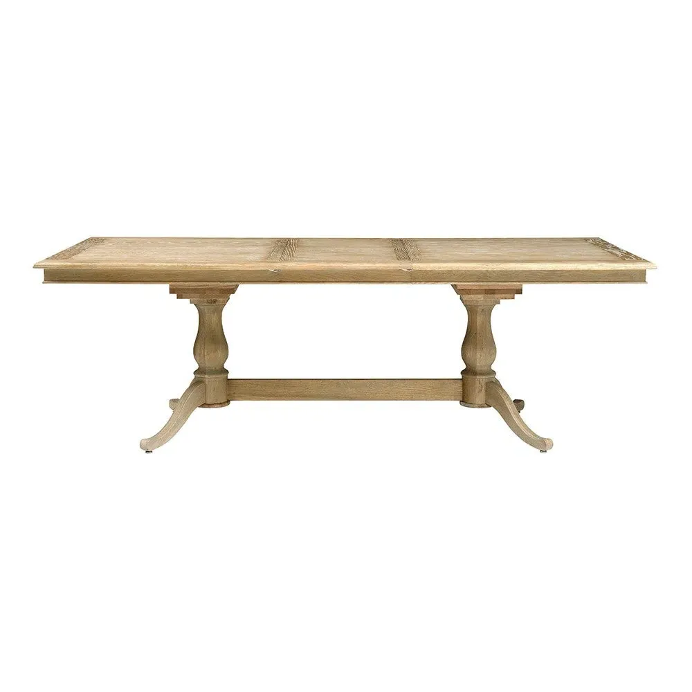 6-10 Seater Extending Dining Table and 6 Rattan Chairs - Brown, Oak