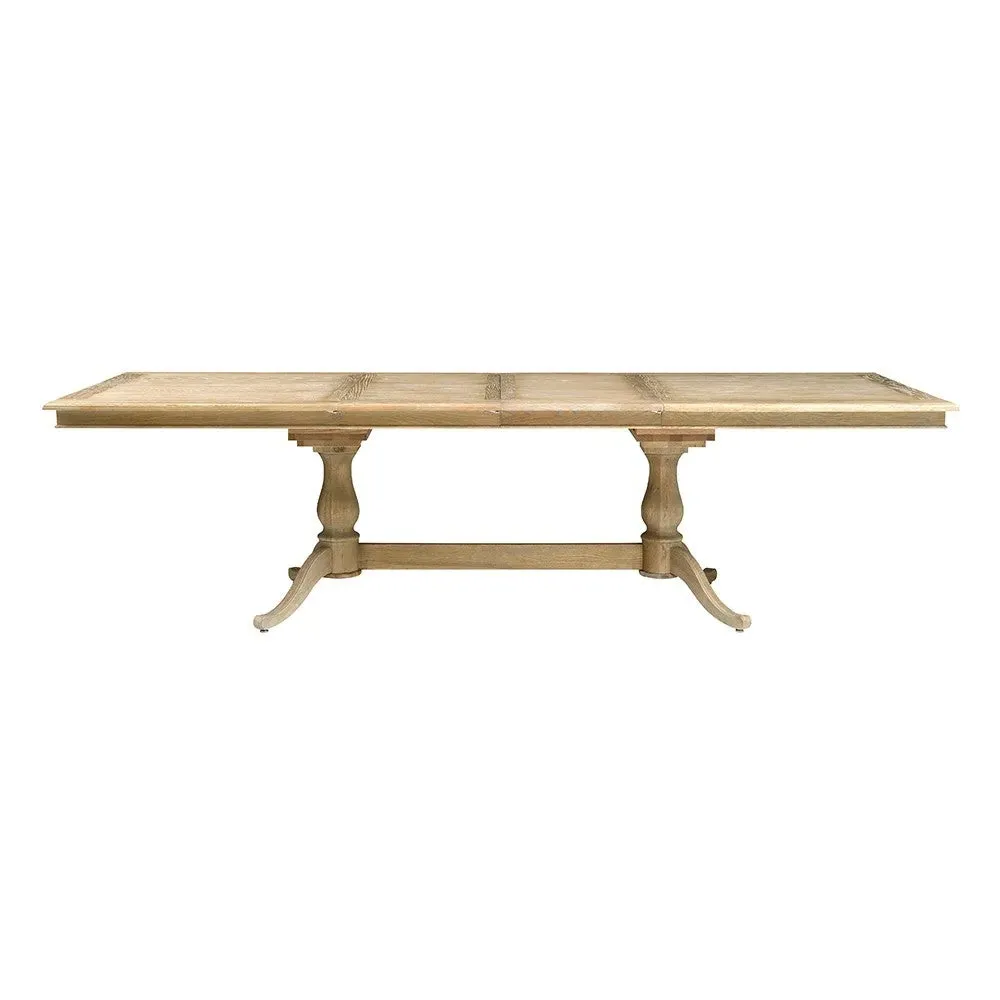 6-10 Seater Extending Dining Table and 6 Rattan Chairs - Brown, Oak