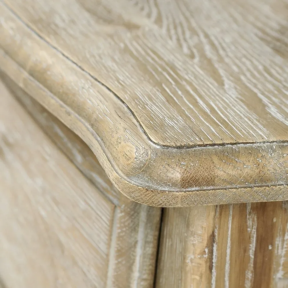 Camille 3 Drawer Bedside Table - Limewash Oak