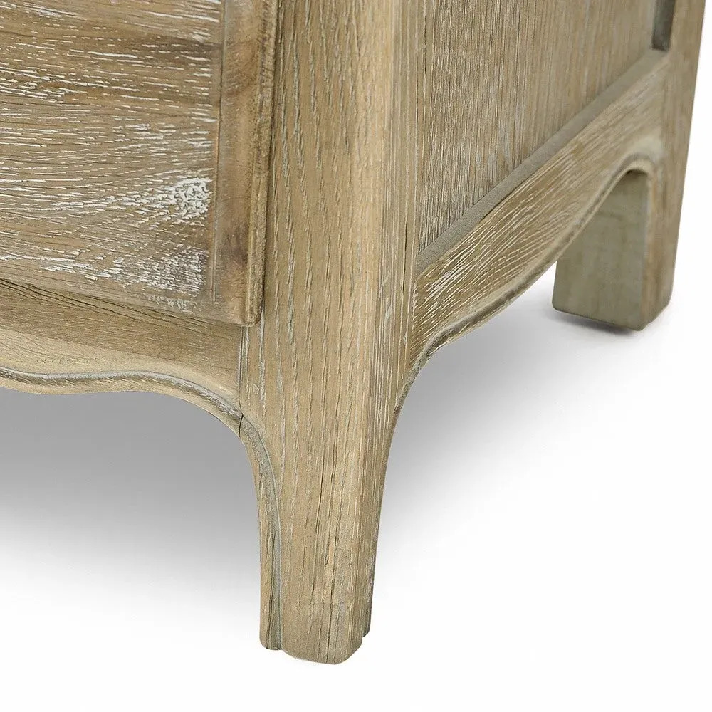 Camille 3 Drawer Bedside Table - Limewash Oak