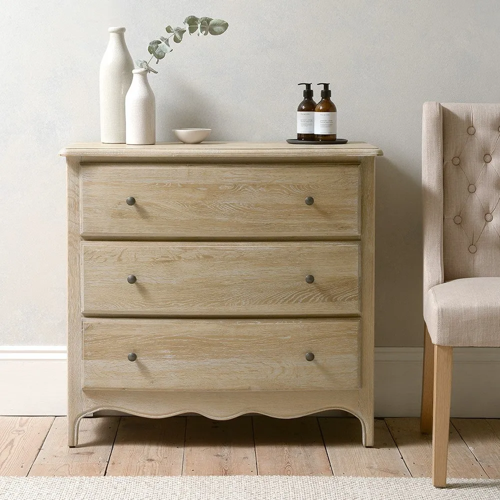 Camille 3 Drawer Chest - Limewash, Oak