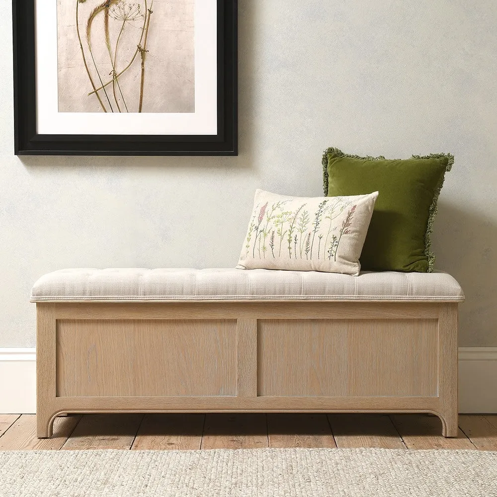 Camille Blanket Box - Limewash Oak