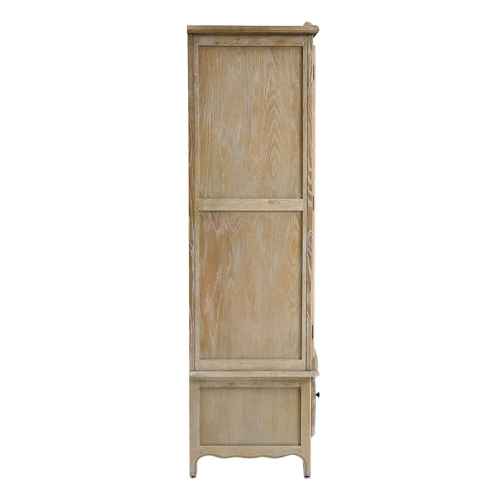 Camille Double Wardrobe with Drawer - Limewash, Oak