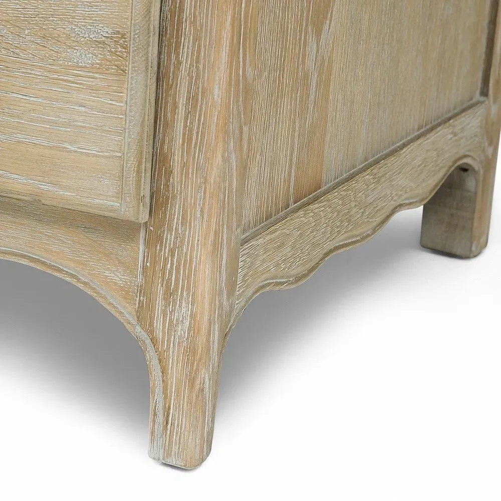 Camille Double Wardrobe with Drawer - Limewash, Oak