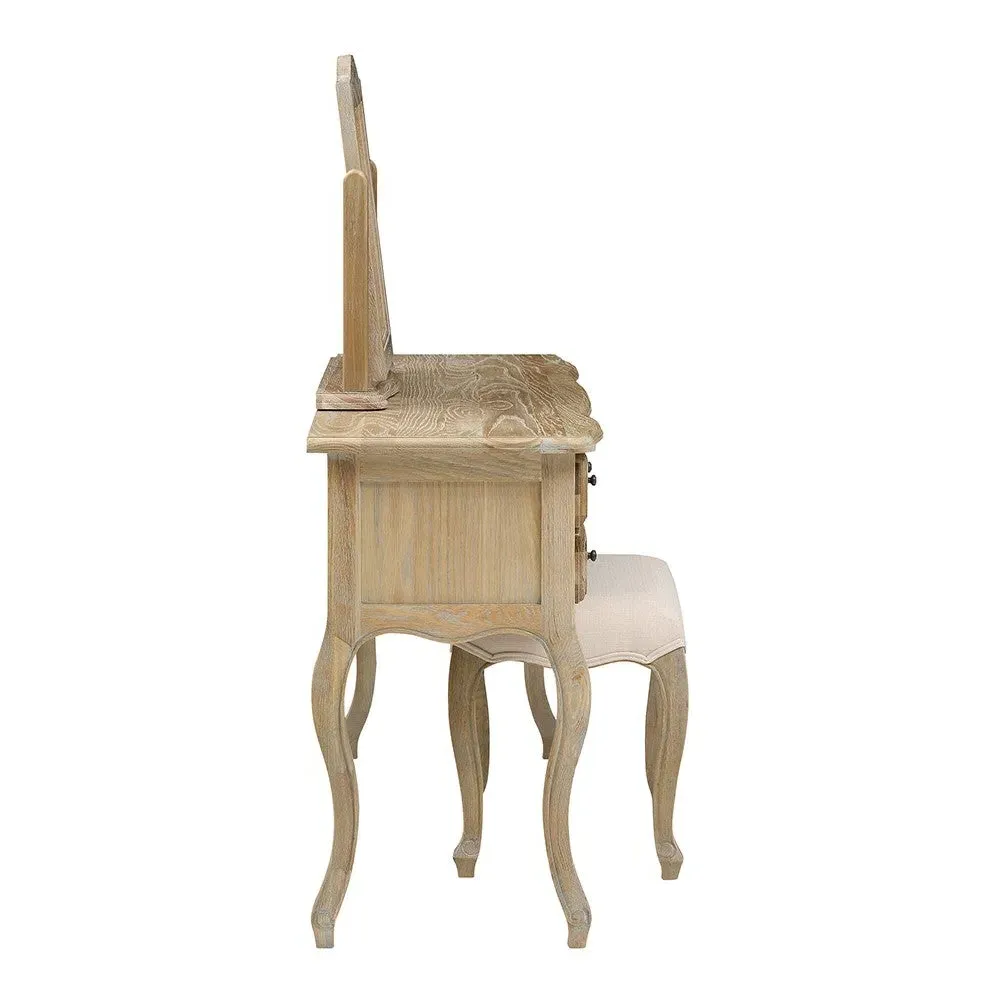 Cotswold Dressing Set with Mirror and Stool - Limewash Oak by The Cotswold Company, image 6