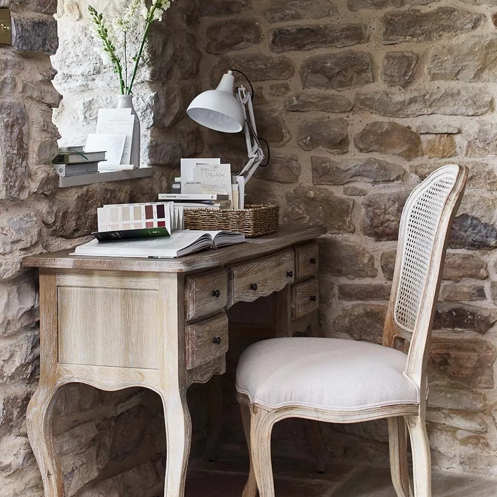 Camille Dressing Table with Drawers - Limewash, Oak