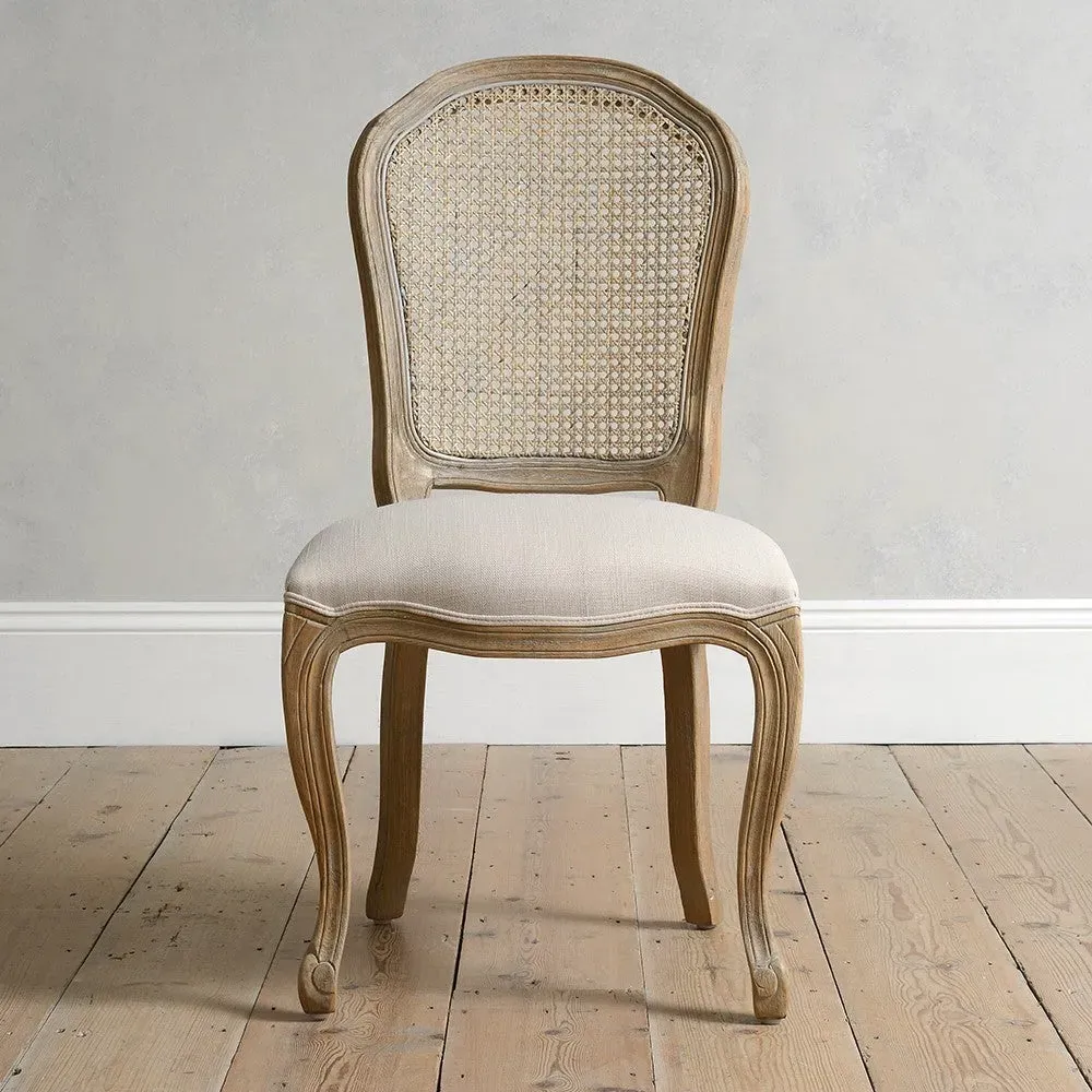 Camille Rattan Back Dining Chair Set of 4 - Brown, Oak image