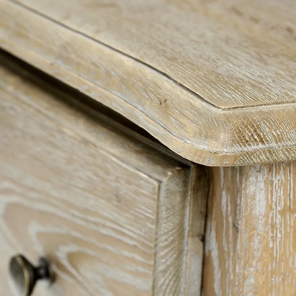 Camille Tall 5 Drawer Chest - Limewash, Oak