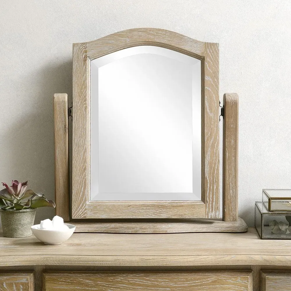 Camille Tilting Dressing Table Mirror - Limewash, Oak