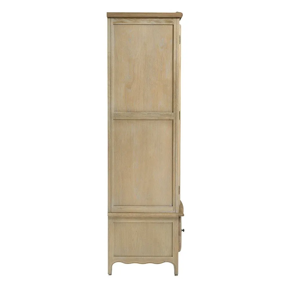 Camille Triple Wardrobe with Drawers - Limewash, Oak