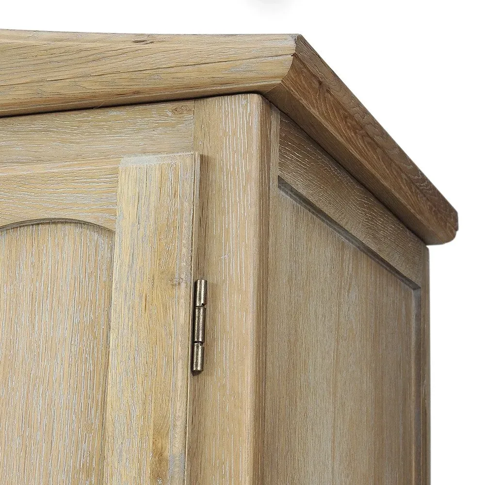 Camille Triple Wardrobe with Drawers - Limewash, Oak