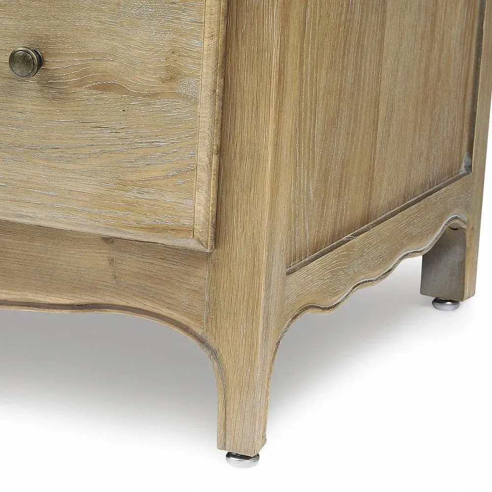 Camille Triple Wardrobe with Drawers - Limewash, Oak