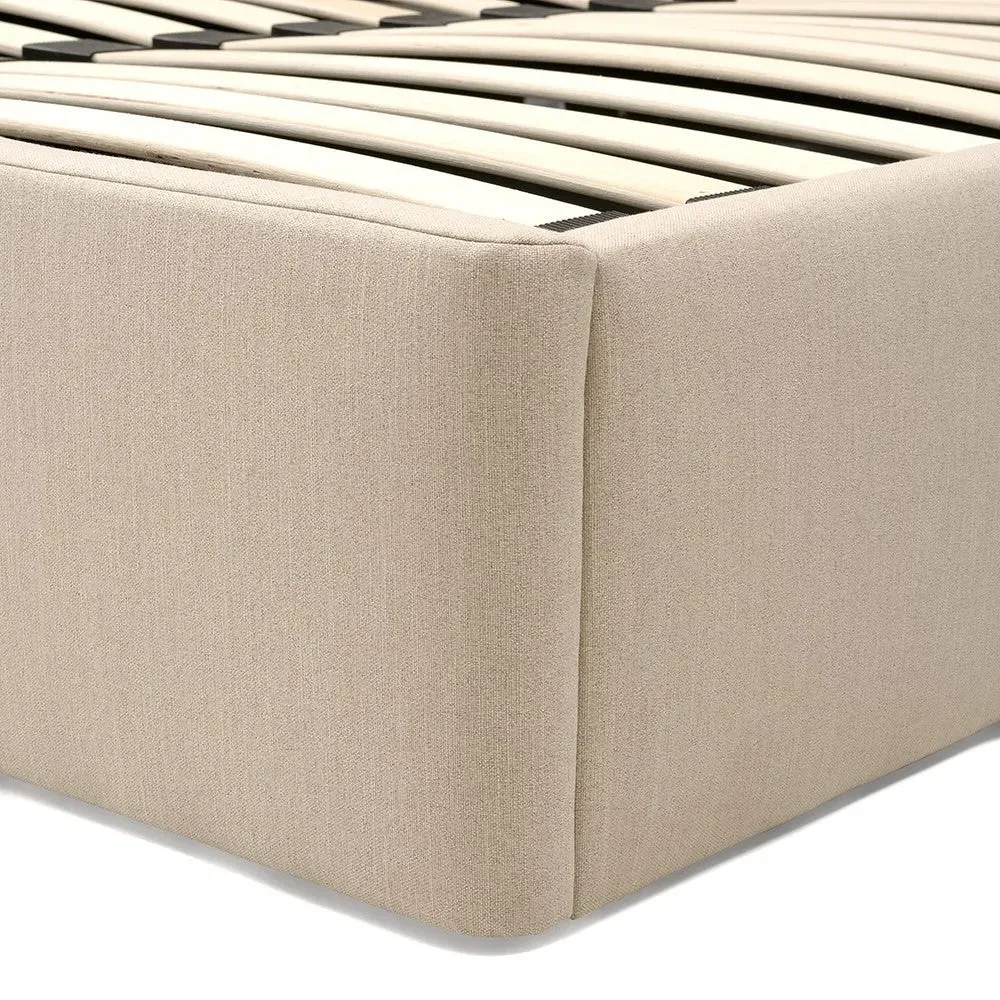 Cecily King Size Ottoman Bed with Storage - Sand