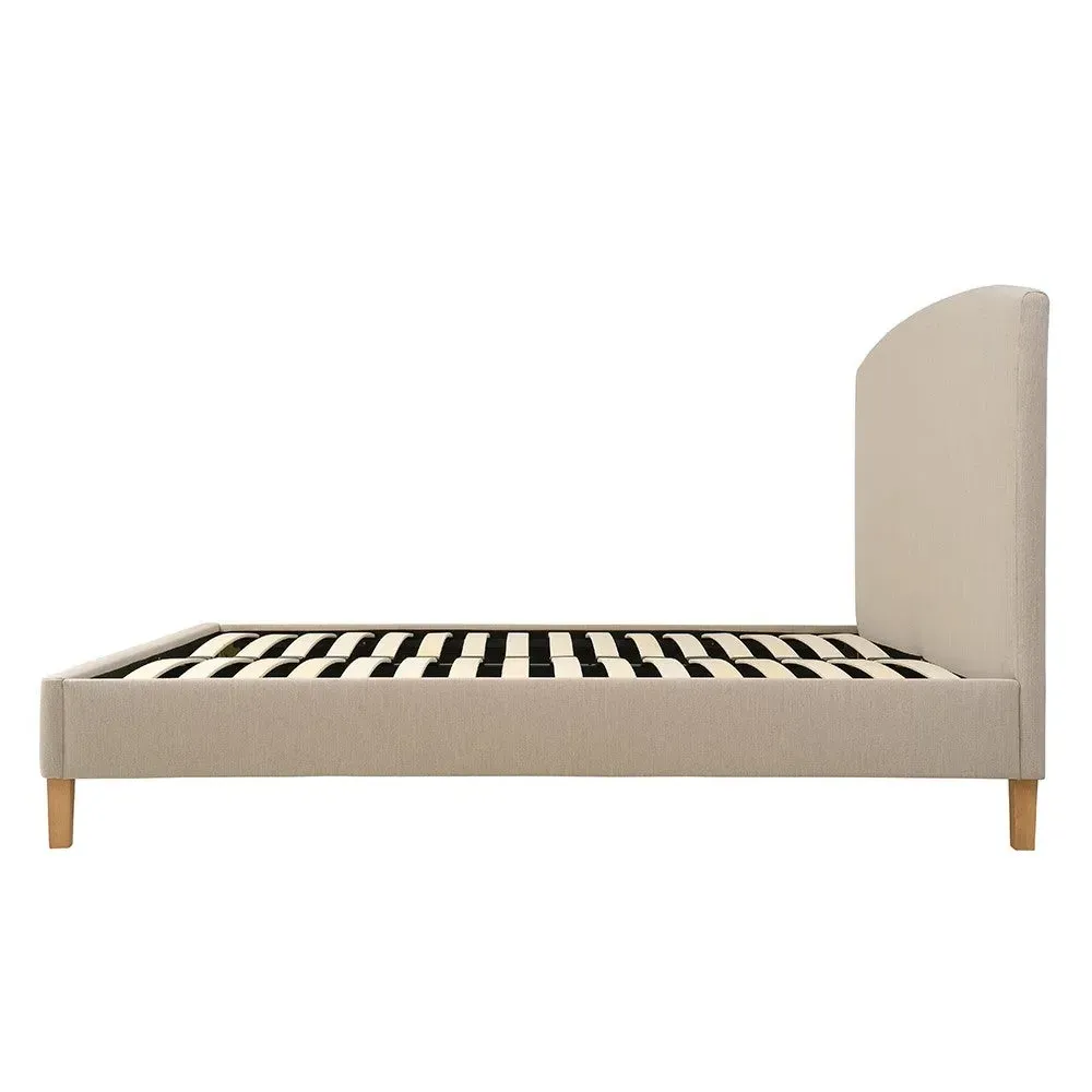 Cecily King Size Upholstered Bed - Sand, Linen
