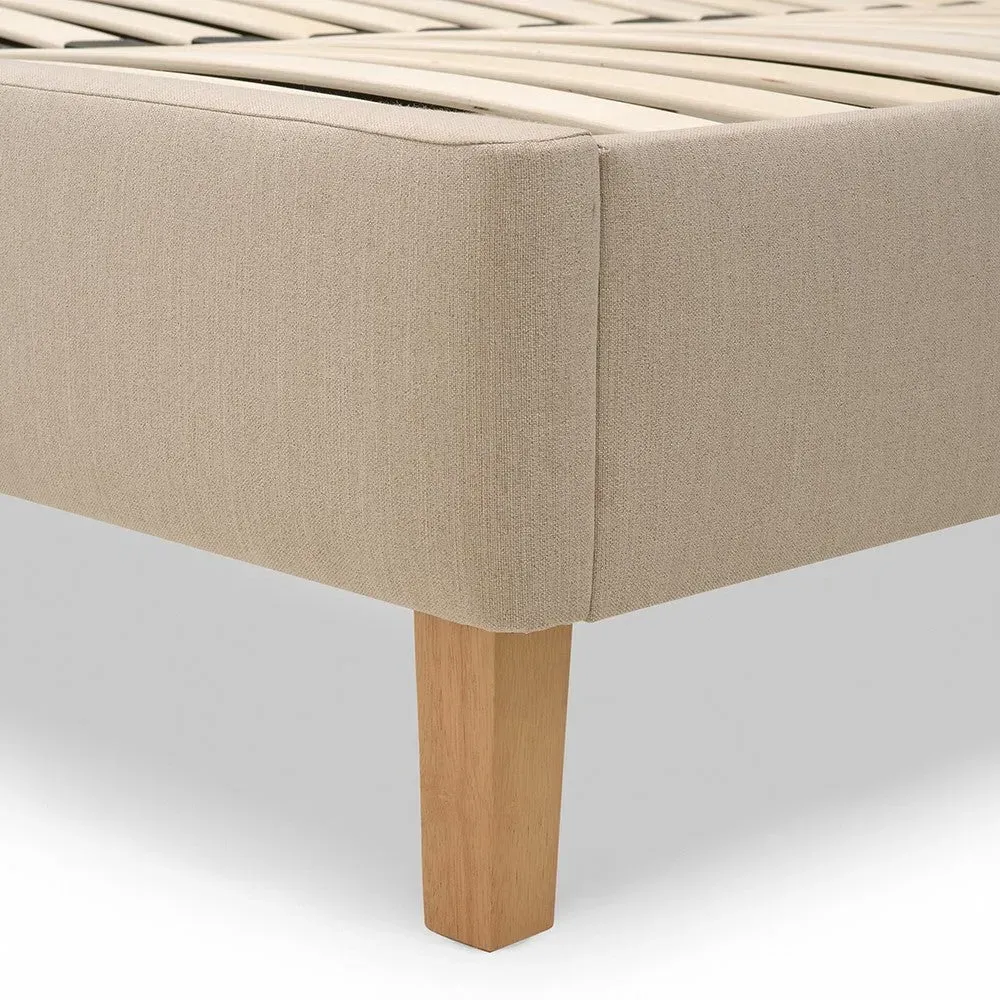Cecily King Size Upholstered Bed - Sand, Linen