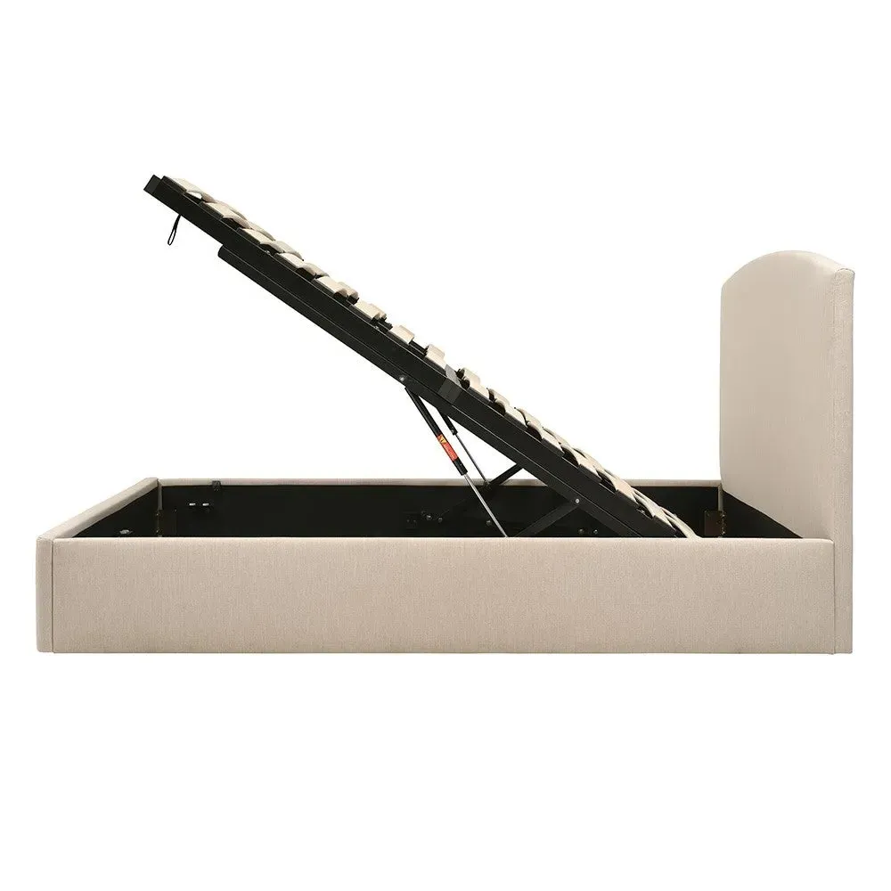 Cecily Super King Ottoman Bed with Storage - Sand