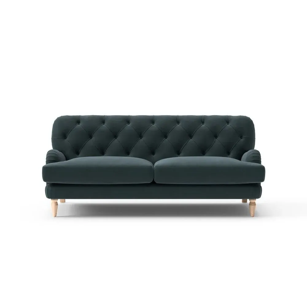 3 Seater Sofa - Blue, Matt Velvet image
