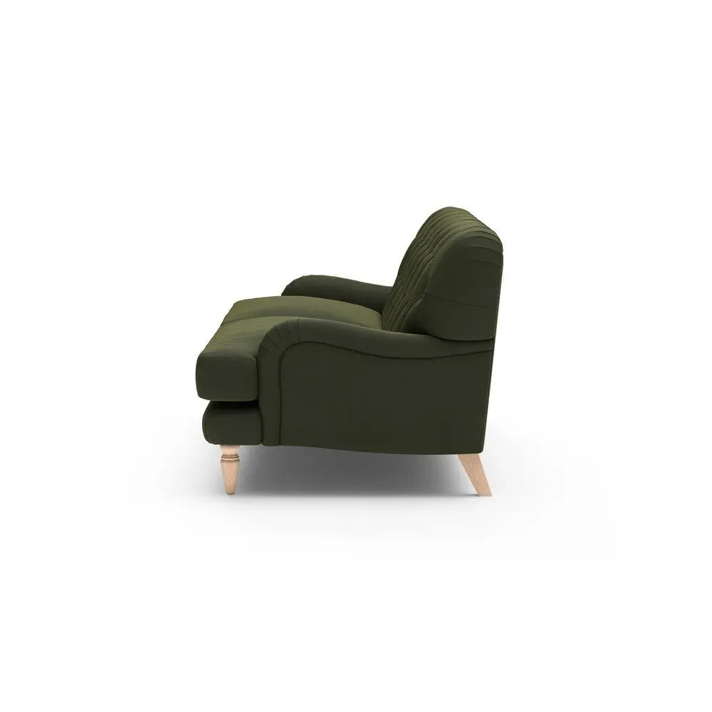 3-Seater Sofa - Forest Green, Matt Velvet