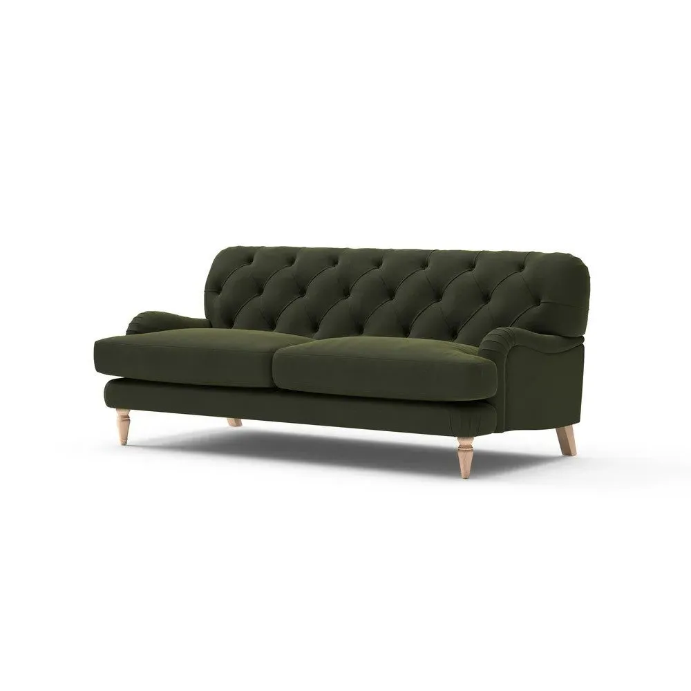 3-Seater Sofa - Forest Green, Matt Velvet