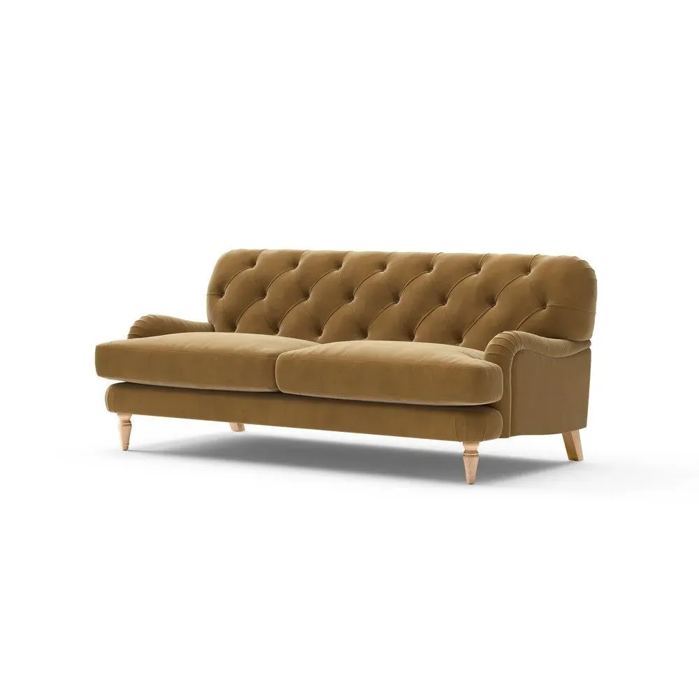 3-Seater Sofa - Mustard, Matt Velvet