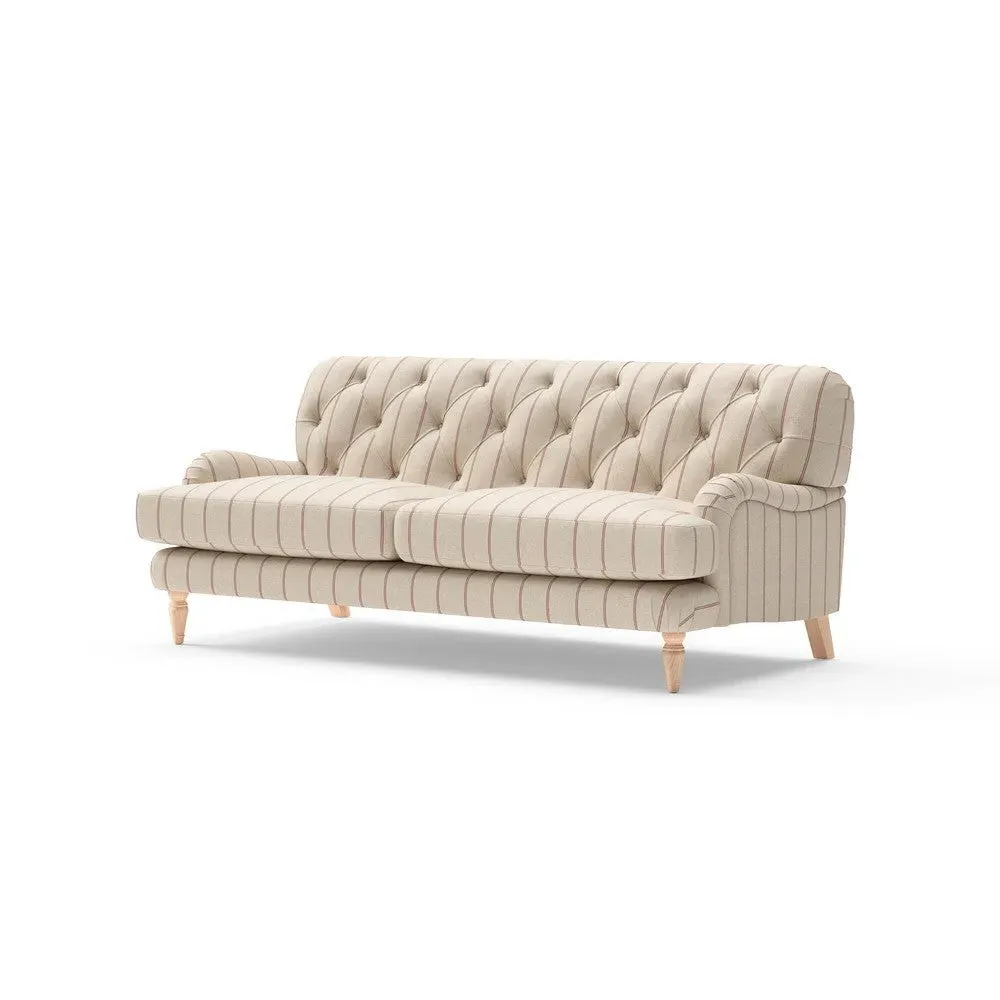 3-Seater Sofa - Raspberry, Compton Stripe