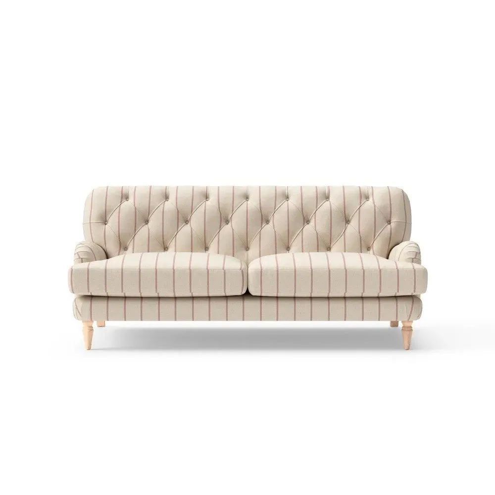 3-Seater Sofa - Raspberry, Compton Stripe image