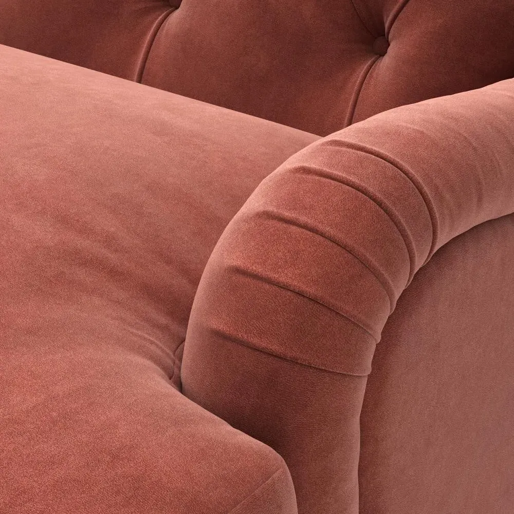 3-Seater Sofa - Red, Matt Velvet