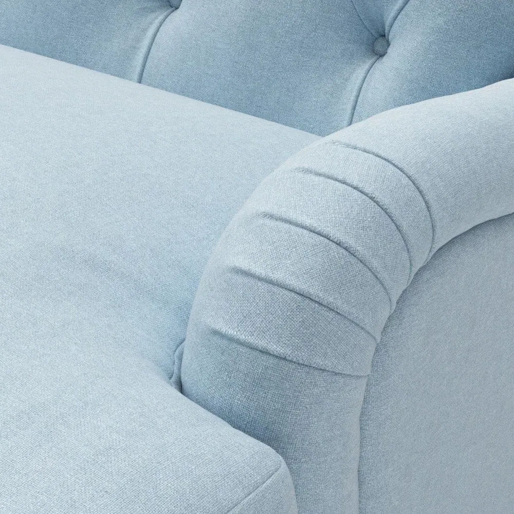 3 Seater Sofa - Sky Blue, House Linen Mix