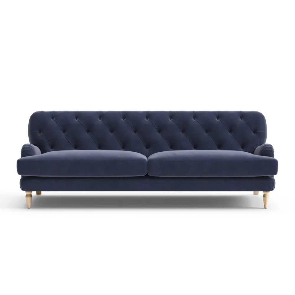 4-Seater Sofa - Deep Blue, Matt Velvet