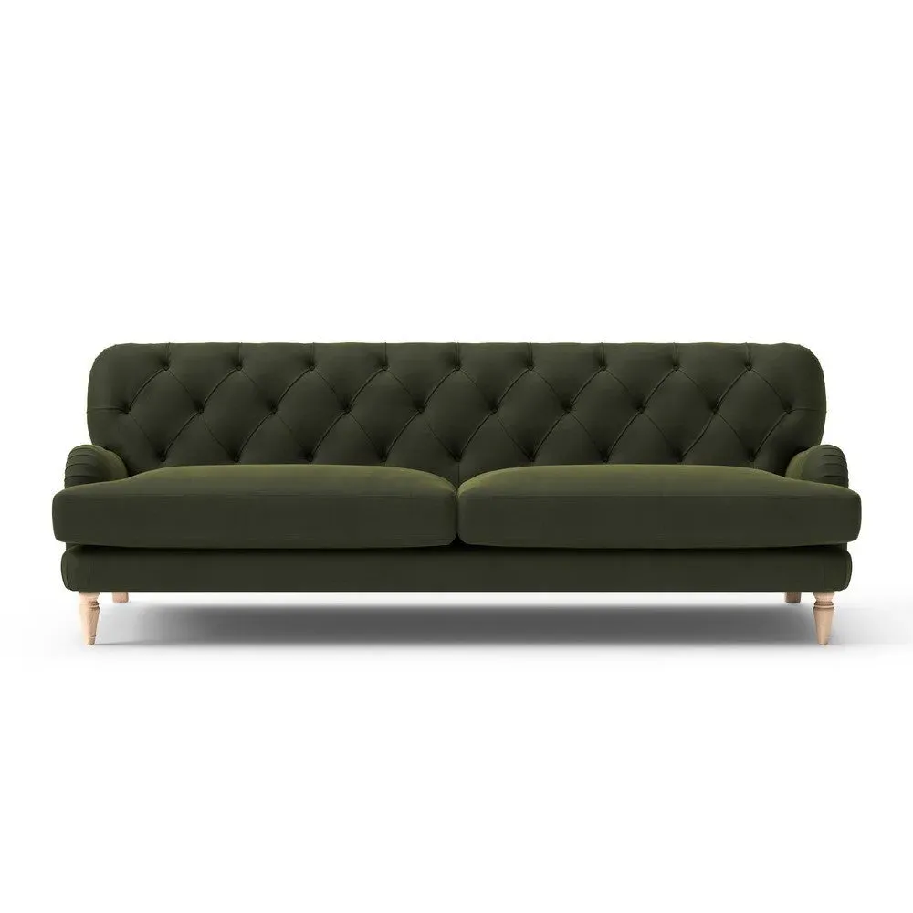 4-Seater Sofa - Forest Green, Matt Velvet