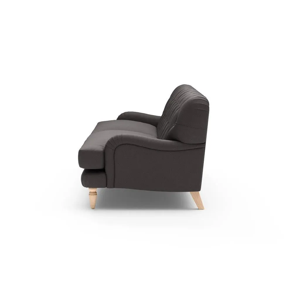 4-Seater Sofa - Grey Brown, Chunky Cotton