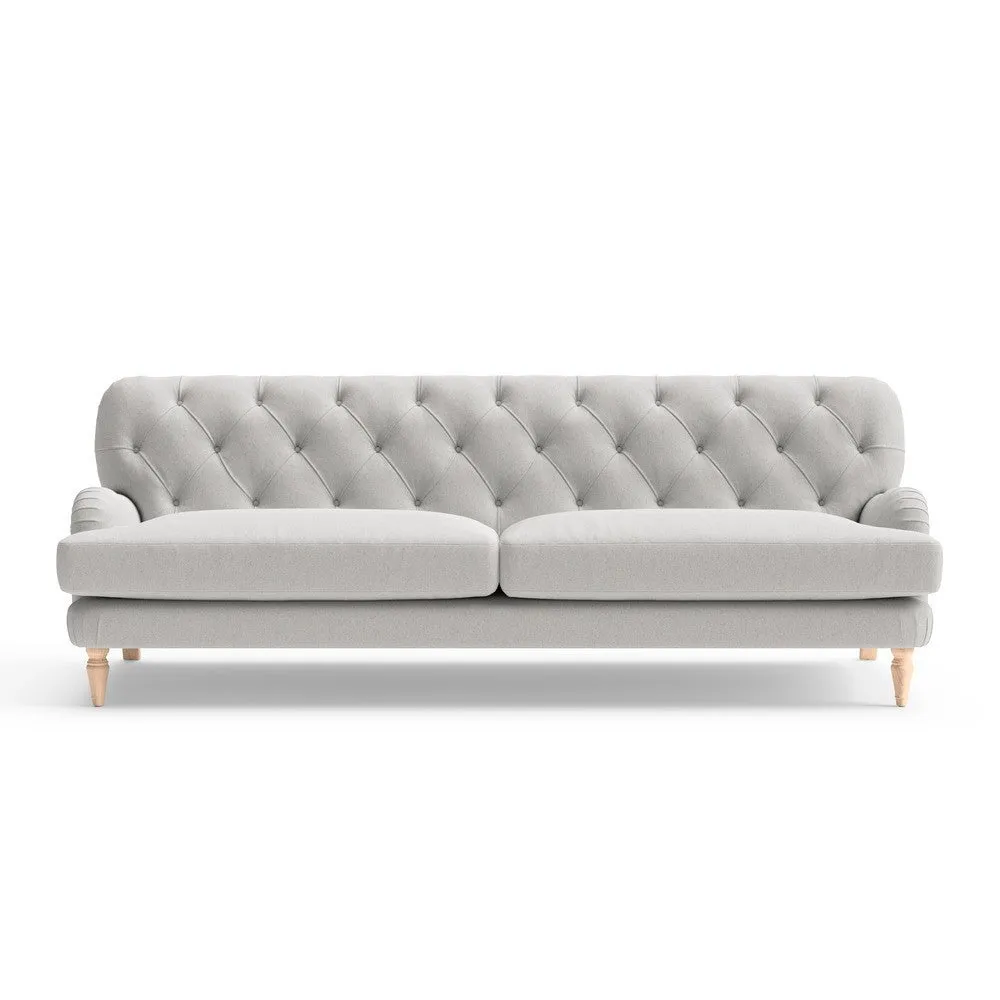 4-Seater Sofa - Light Grey, Chunky Cotton