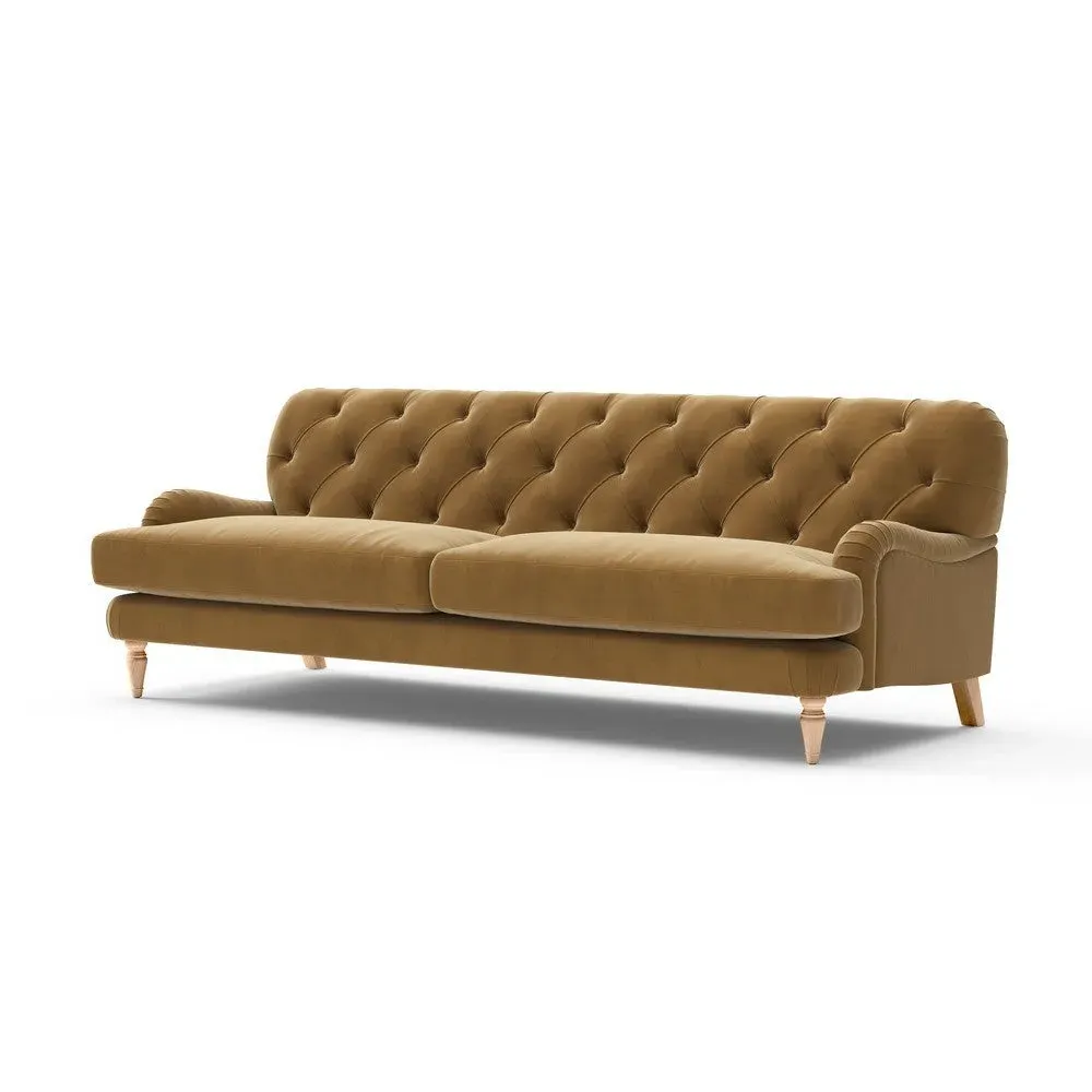 4-Seater Sofa - Mustard, Matt Velvet