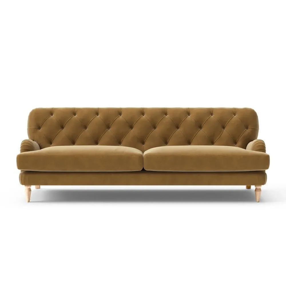 4-Seater Sofa - Mustard, Matt Velvet