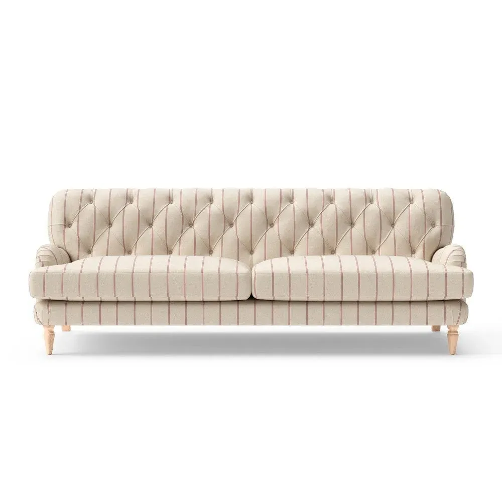 4-Seater Sofa - Raspberry, Compton Stripe