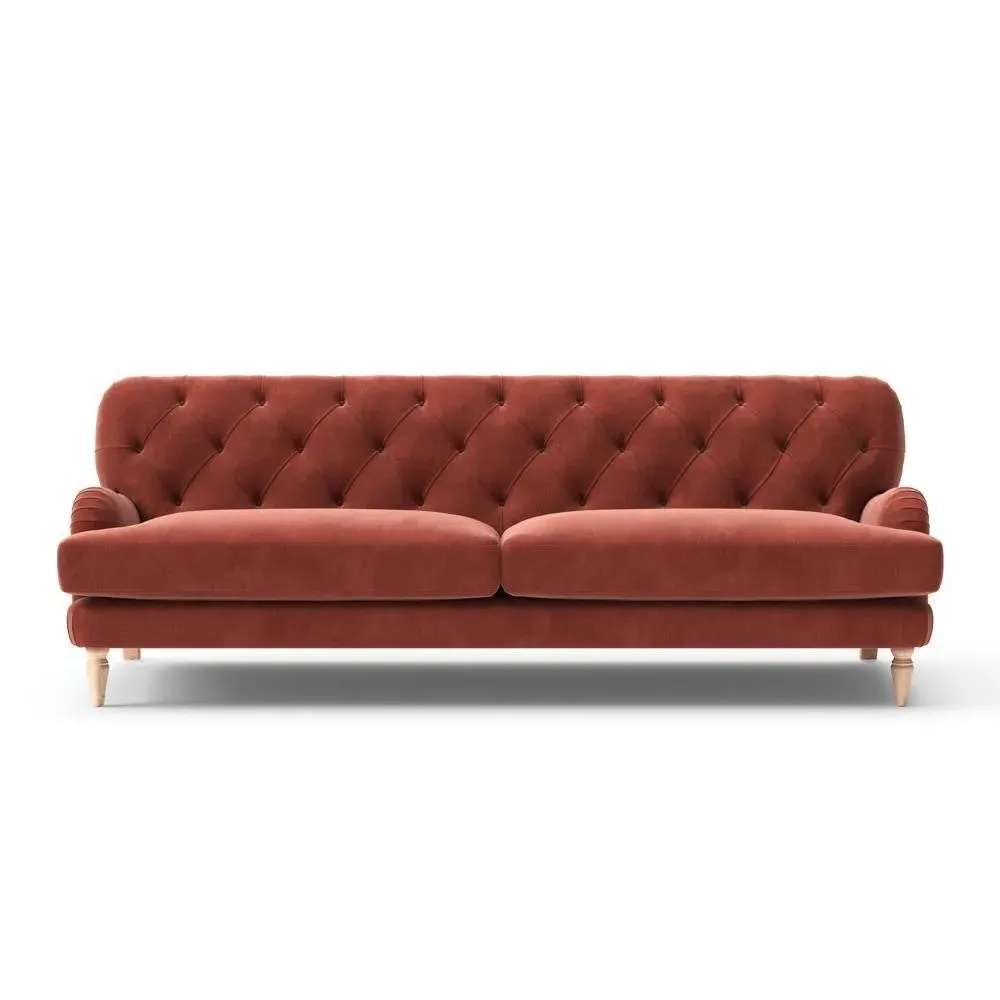 4-Seater Sofa - Red, Matt Velvet