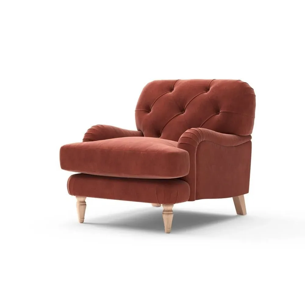 Armchair - Brick, Matt Velvet