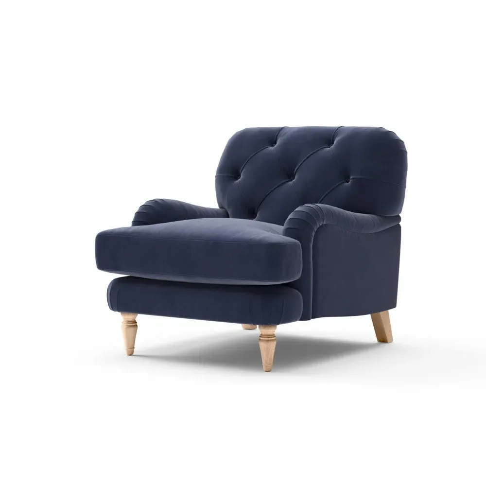 Armchair - Deep Blue, Matt Velvet