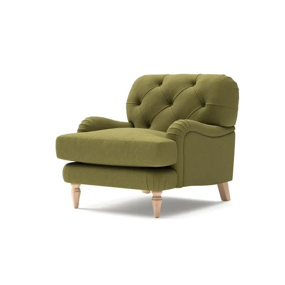 Armchair - Green, House Linen Mix