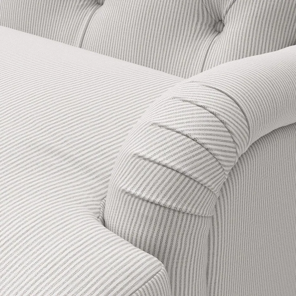 Armchair with Deep-Buttoned Back - Grey, Broadway Stripe