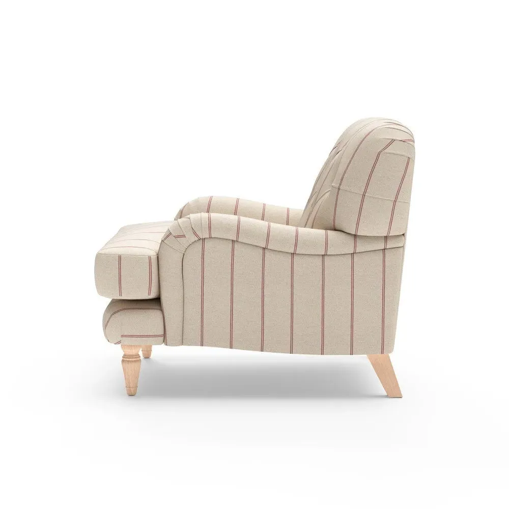 Armchair with Deep-Buttoned Back - Raspberry