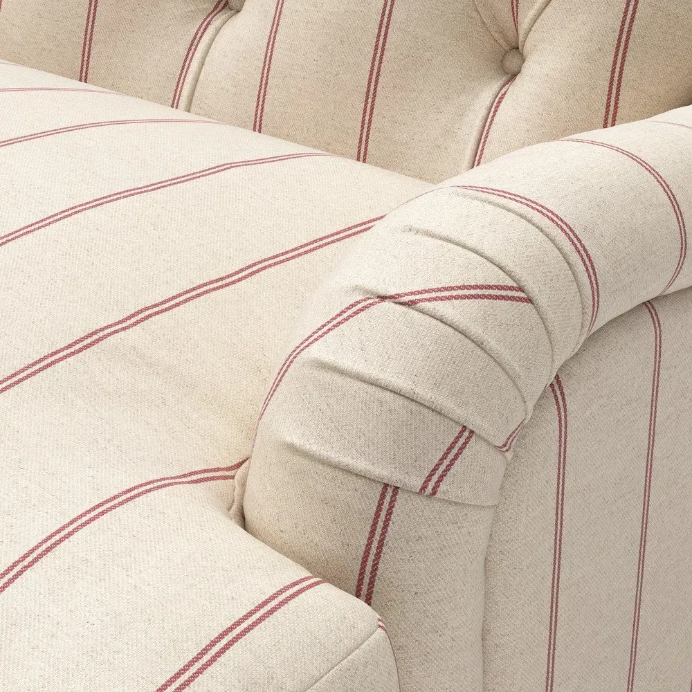 Armchair with Deep-Buttoned Back - Raspberry