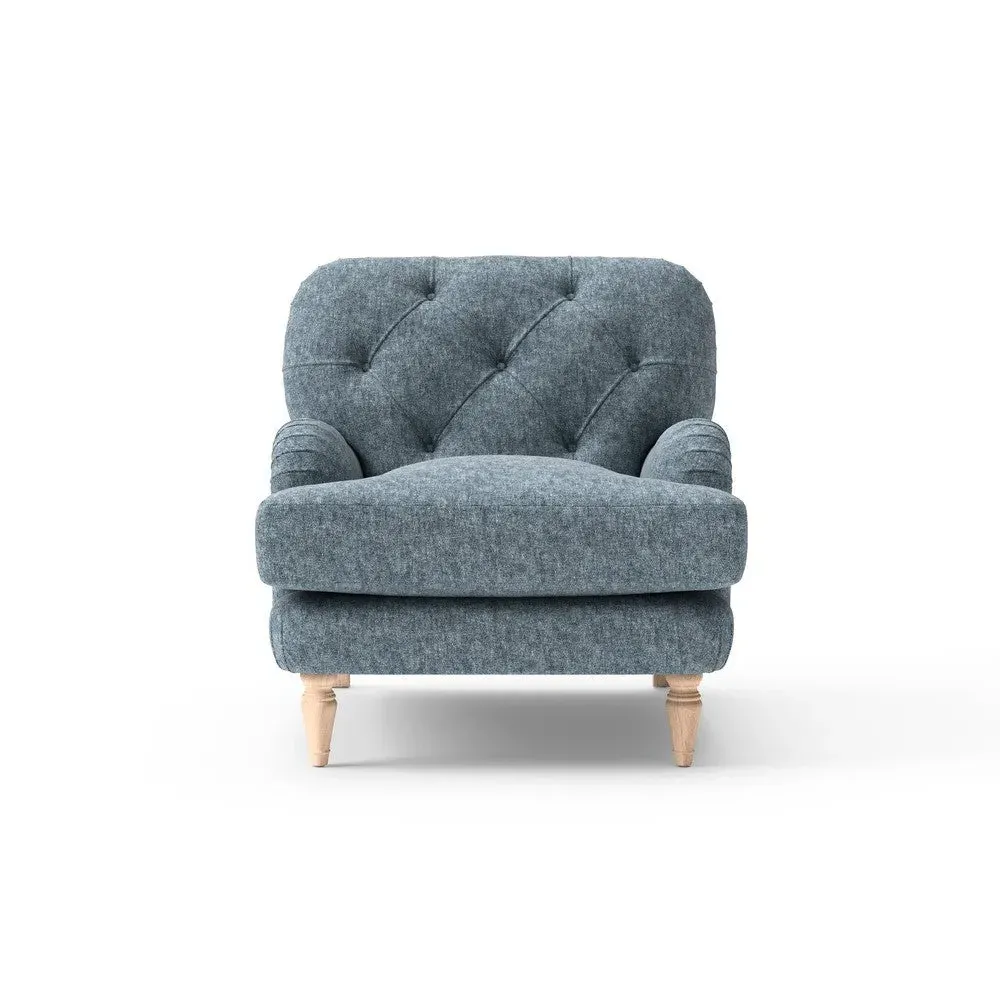 Chadwick Armchair - Mid Blue, Aquaclean Oxford