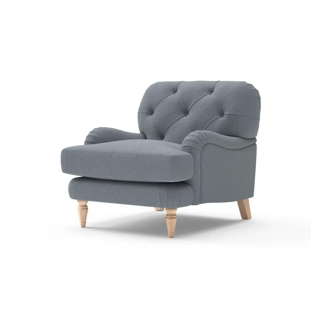 Chadwick Armchair - Navy, Eco Herringbone